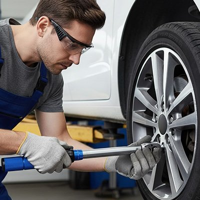 Clé dynamométrique bleu avec jeu de douilles nut