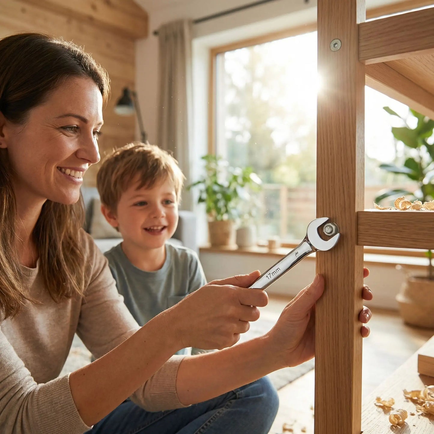 Mini clé plate à cliquet 6-19 mm femme qui répare chaise