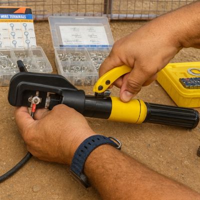 PINCE A SERTIR HYDRAULIQUE JAUNE NOIR