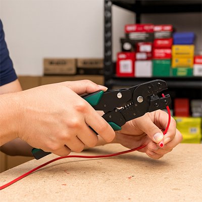 Pince à sertir verte fil