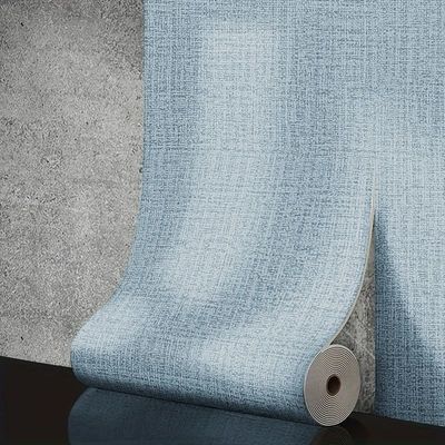 Papier peint 3D Effet Lin Chaleureux bleu