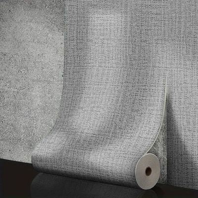 Papier peint 3D Effet Lin Chaleureux gris