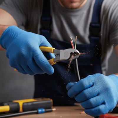 Pince coupante jaune pour câble fil