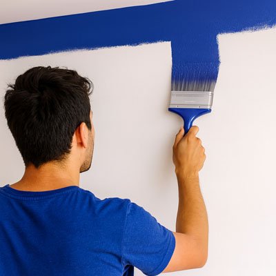 Pinceau peinture plat multifonction bleu