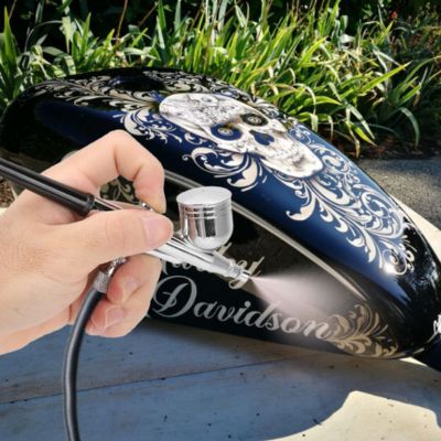 Pistolet peinture Aérographe avec compresseur moto