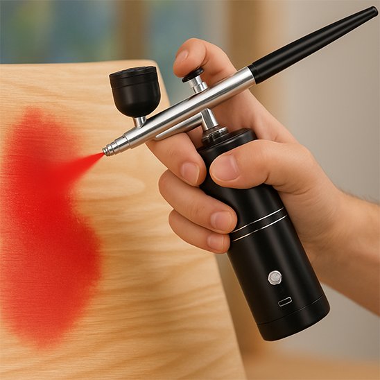 Pistolet peinture aérographe portable sans fil rouge