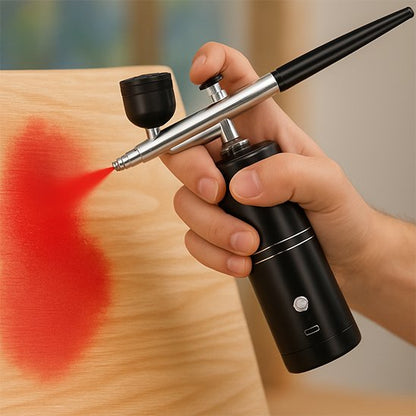Pistolet peinture aérographe portable sans fil rouge