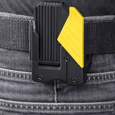 Porte outils Clip ceinture pour mètre ruban jaune