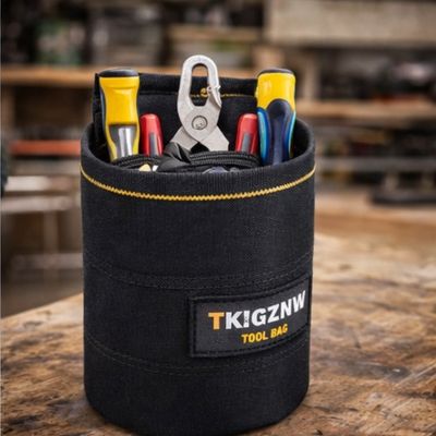 Porte outils Sac a clous cylindrique avec mousqueton pince