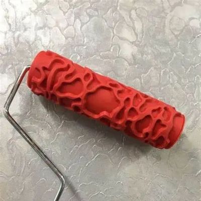 Rouleau peinture Rouge a motifs corail