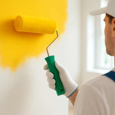 Rouleau peinture Trois texture jaune