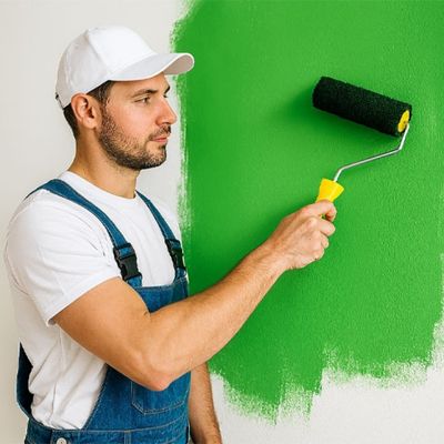 Rouleau peinture a mastic noir vert