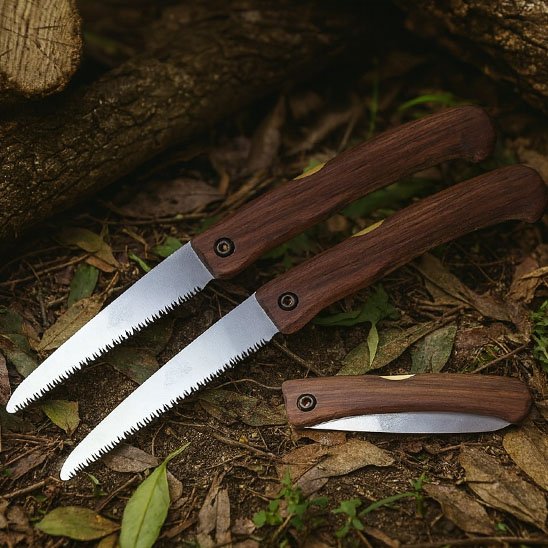 Scie pliante en bois brun bois