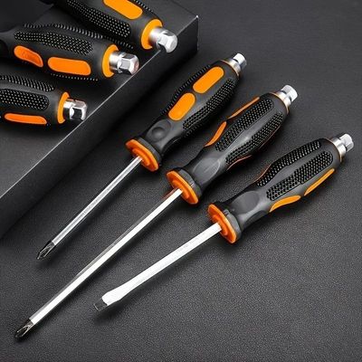 Tournevis cruciforme lot de 2 à frapper orange