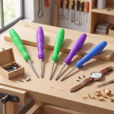 Tournevis étoile mini torx kit de 5 sur une table en bois