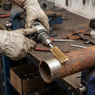 Brosse métallique Cylindriques en laiton GARHGI rouille