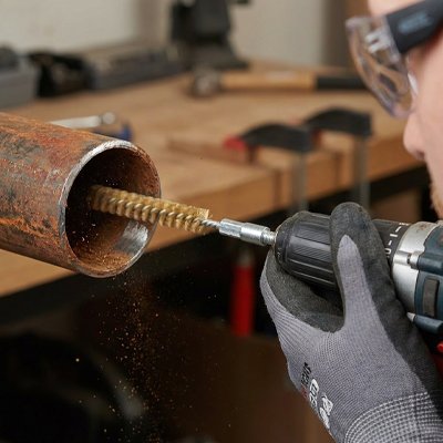 Brosse métallique Cylindriques en laiton GARHGI visseuse