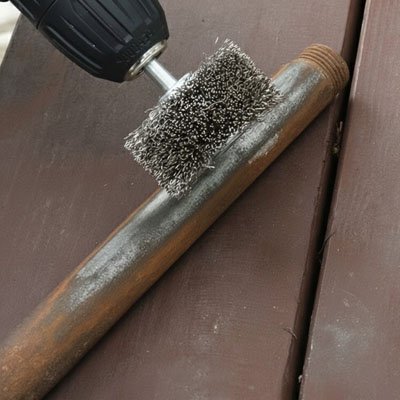 Brosse métallique En acier pour perceuse tuyau