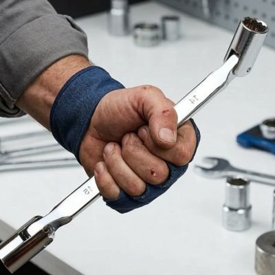 Clé à douille articulée 180 degré pour espaces étroits poignée