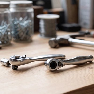 Clé à douille Ultra compacte 93mm sur un établi