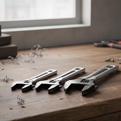 Clé anglaise réglable haute précision trois
