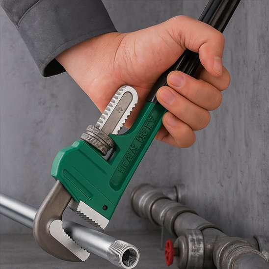 Clé anglaise Robuste verte tuyau