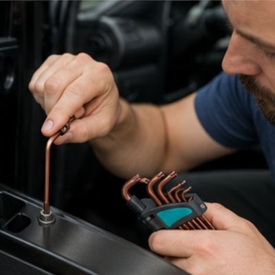 Clé Torx jeu de 9 clés de sécurité premium T10-T50 dans la main d'un homme