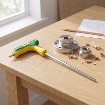 Une clef étoile jeu de clés torx en t sur une table de bois