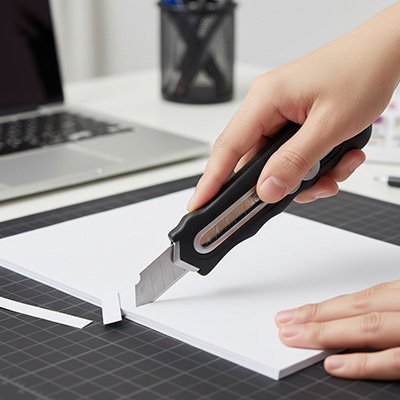 Cutter en acier inoxydable blanc