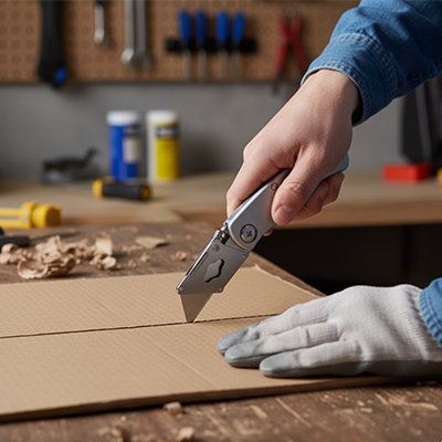 Cutter Pliable gris feuille