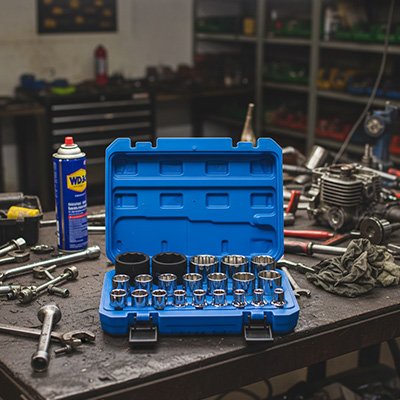 Douille 12 pans chromée coffret