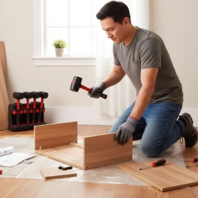 Marteau maillet en caoutchouc planche