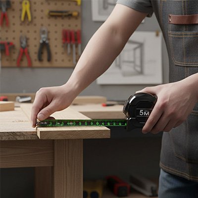 Mètre ruban autobloquant établi