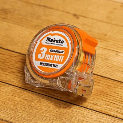 Mètre ruban impérial transparent ORANGE