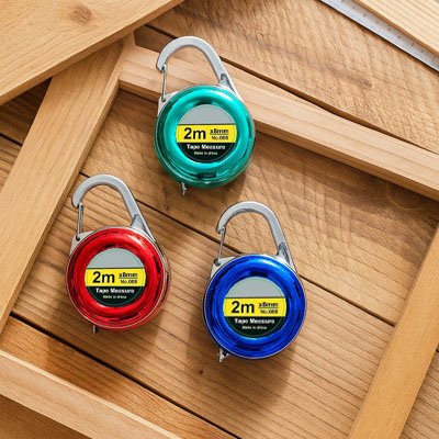 Mètre ruban porte clés à trombone couleur