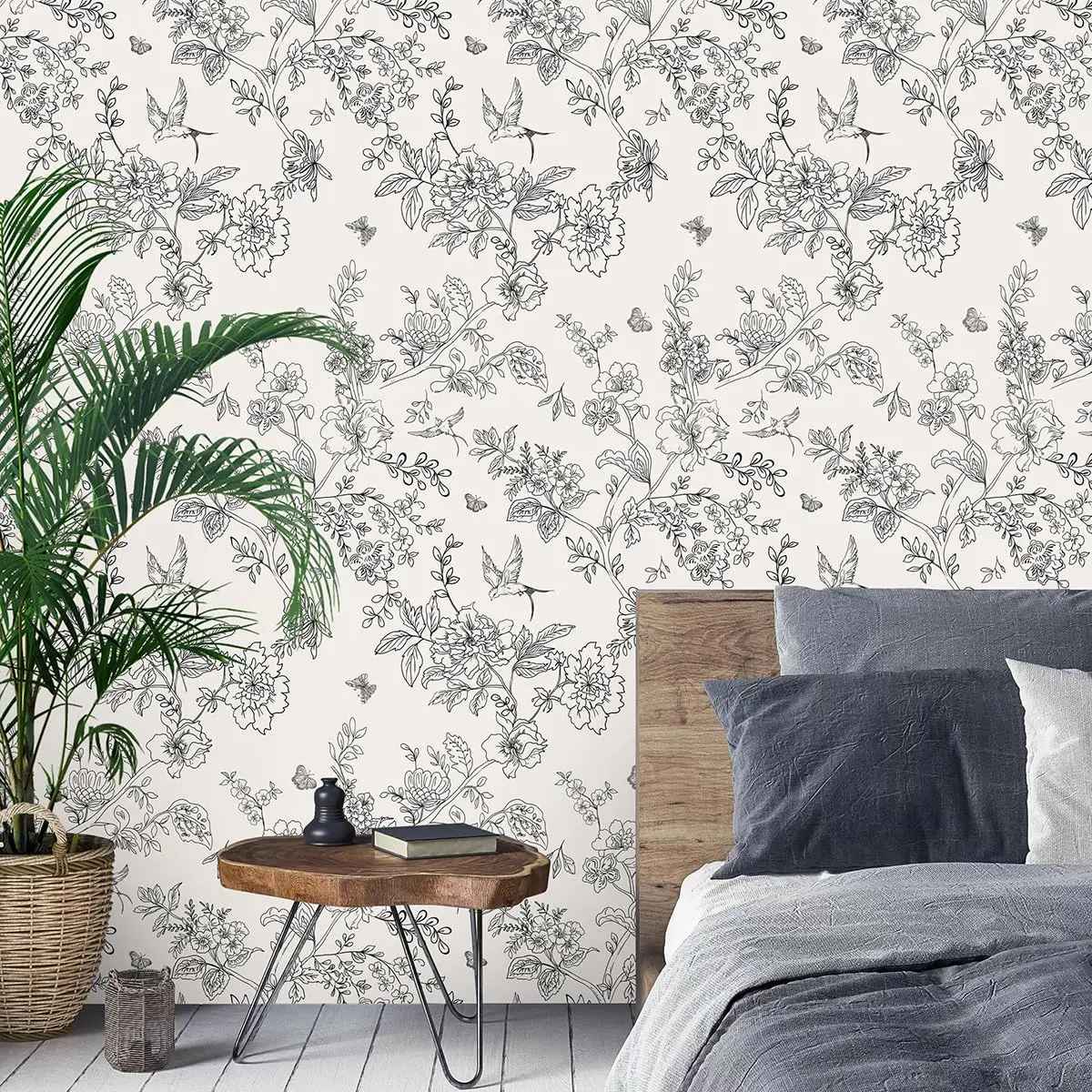 papier peint fleuri brangdy classique chambre