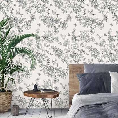 papier peint fleuri brangdy classique chambre