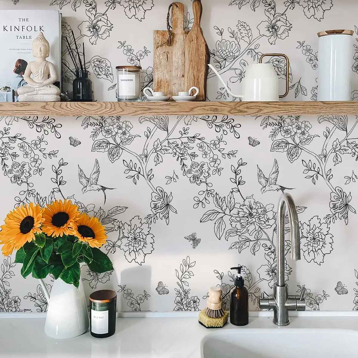 papier peint fleuri brangdy classique contoire