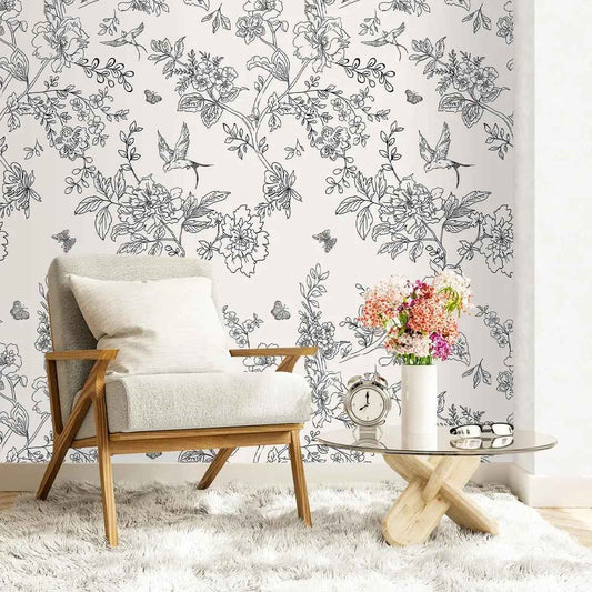 papier peint fleuri brangdy classique salon