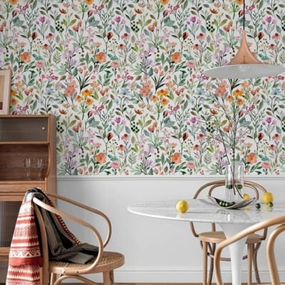 Papier peint fleuri / Enchanteur - Bricolme