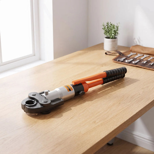 Pince à sertir Hydraulique CW-1632 sur une table en bois