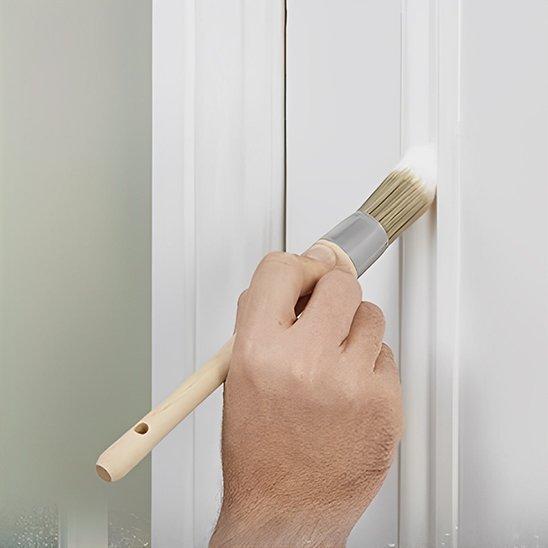 Pinceau à peinture rechampir blanc cadrage