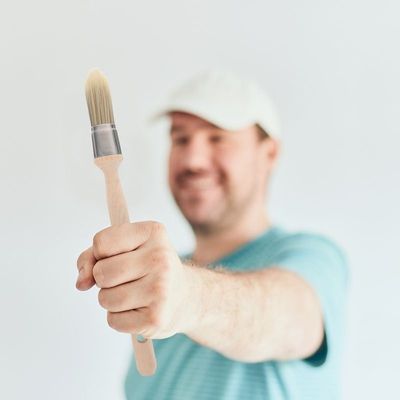Pinceau à peinture rechampir blanc homme