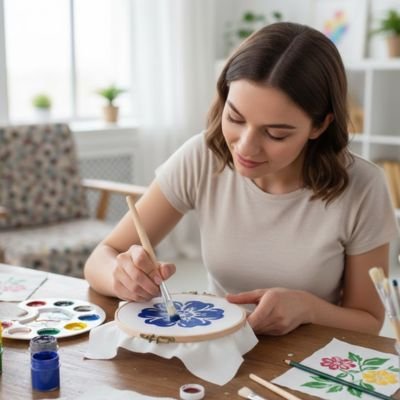 Pinceau peinture acrylique lot professionnel fleur