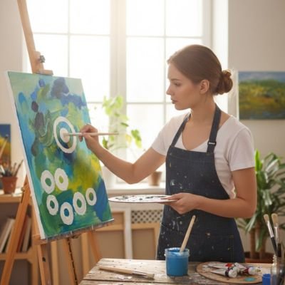 Pinceau peinture acrylique lot professionnel toile