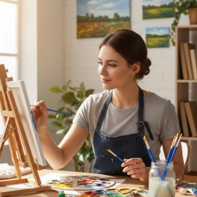 Pinceau peinture acrylique​ sans traces artiste