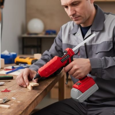 Pistolet à colle Sans fil rouge bois