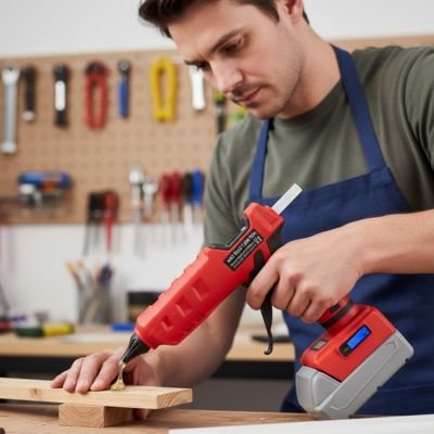 Pistolet à colle Sans fil rouge garage