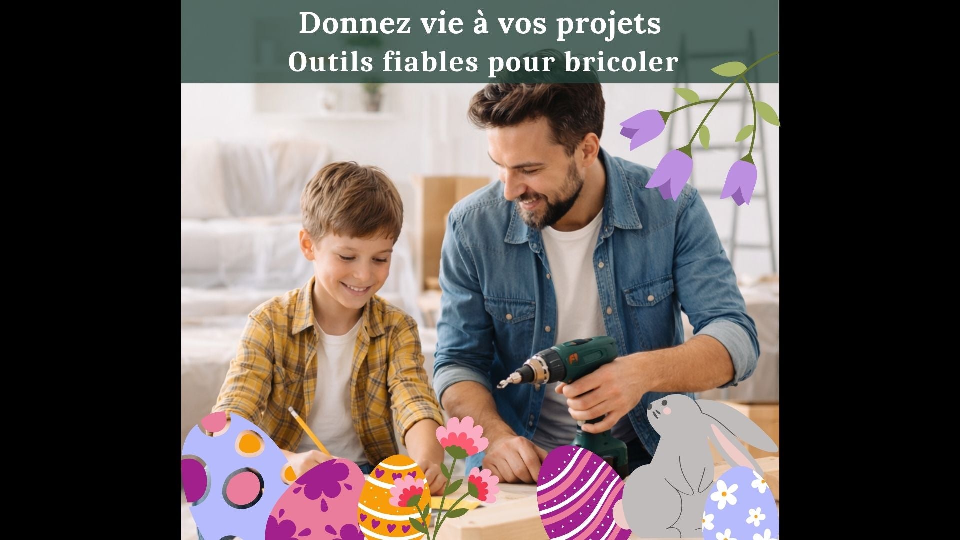 promotion de paques sur des outils de bricolage