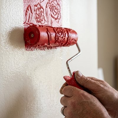 Rouleau peinture motif 3d fleure